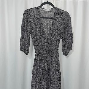 Petal & Puff Wrap Dress Midi